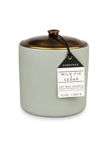 Керамична соева свещ Падивакс, Hygge - зелена - Дива смокиня и кедър 425 гр